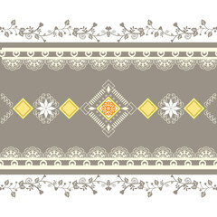 ornate vintage seamless floral lace vector borders and patterns for decoration, Native American tribal fabric.Mexican Navajo tribal ethnic boho indian texture. illustration,card,frame,wallpaper design