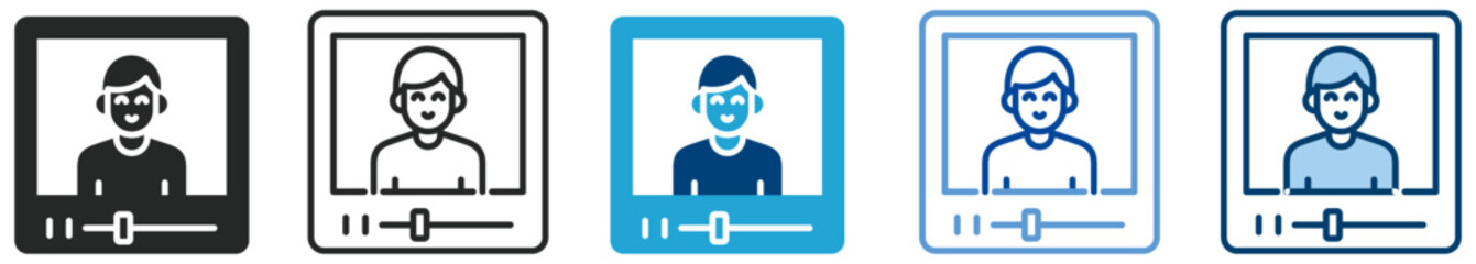 Blogger icon set multi style icon set collection vector illustration