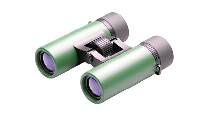 Green Binoculars Isolated on White Background