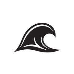 Obraz premium Wave icon in modern minimalist style with black color on white background for logo design