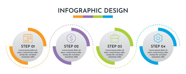 5 Step Infographics Circular Layout Template. Illustration Business Abstract Background. Infographics Design.