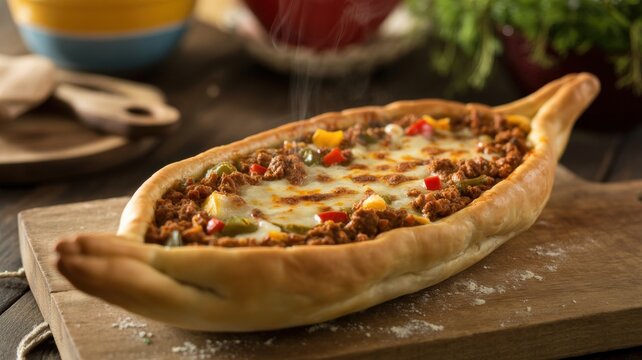 The national cuisine of Bosnia and Herzegovina. 
Pie with cheese and meat "Pida"