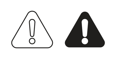 Warning icon in simple flat trend modern graphic design abstract logotype element