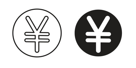 Obraz premium Yen icon in simple flat trend modern graphic design abstract logotype element