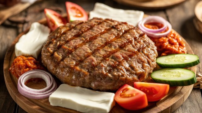 National cuisine of Bosnia and Herzegovina. 
Chopped cutlets "pleskavitsa"