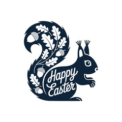 Decorative Easter Squirrel Illustration