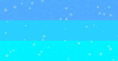 Winter Background with White Snowflakes Falling on Blue Gradient