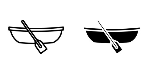 rowing boat icon vector icon graphic
