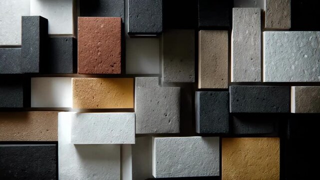 Medium shot of decorative soundproof wall panels arranged artistically showcasing aesthetic and functional elements for noise reduction in home studios