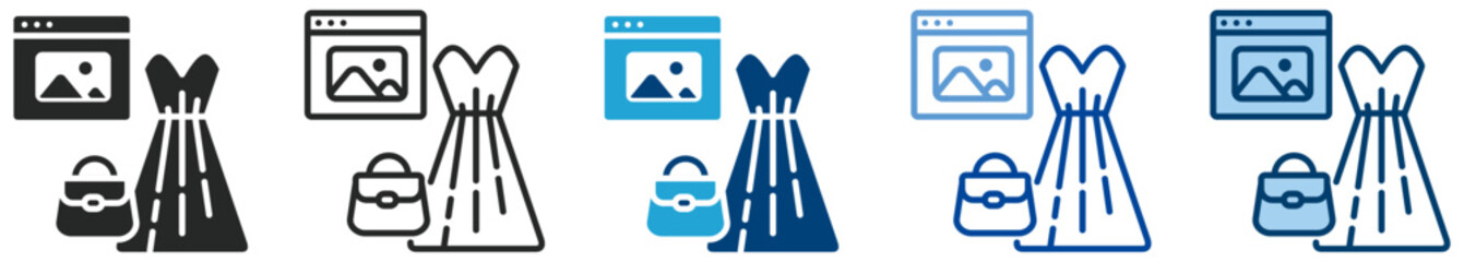 Fashion icon set multi style icon set collection vector illustration