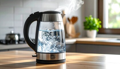 Electric kettle boiling water