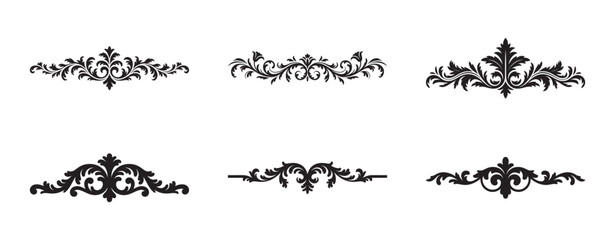 Set of classic baroque ornamental border designs for decoration