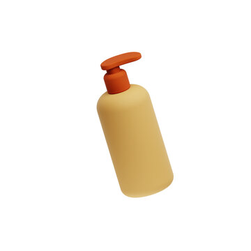 3D Shampoo Bottle Icon &ndash; Minimal Cosmetic Packaging Illustration