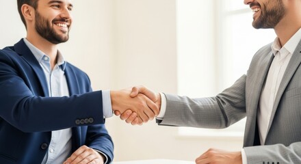 Business meeting handshake professional office photo capture bright environment close-up view collaboration concept