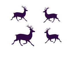 Obraz premium Action-Packed Deer Running in Nature, Illustrative Style, Forest Environment, Dynamic Viewpoint