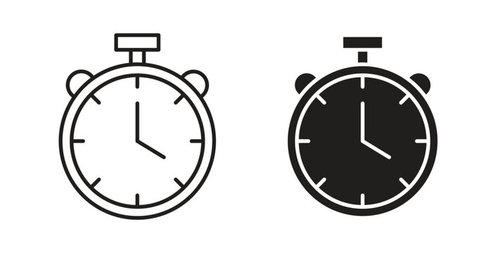 Stop watch icon concept set. Simple icon collection