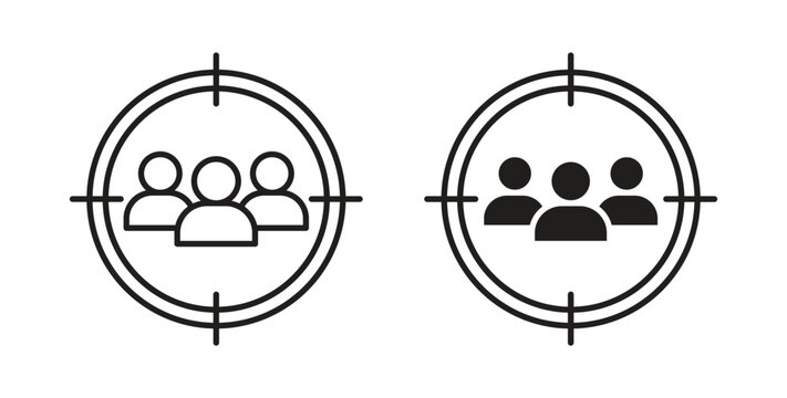 Target audience icon concept set. Simple icon collection