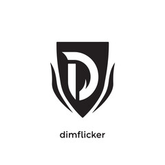 Fototapeta premium Dimflicker Logo Design in Modern Minimalist Style with Black and White Color Scheme on Clean White Background for Branding