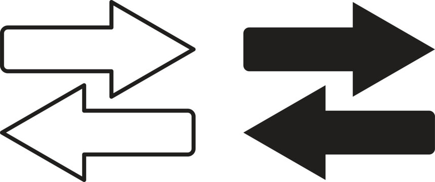 Transfer arrows icon concept set. Simple icon collection
