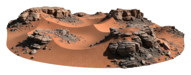 Sand dune formation desert landscape natural environment isolated on transparent background