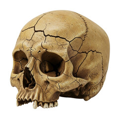Obraz premium Artistic skull display museum exhibit model isolated on transparent background