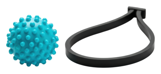 Exploring virus shapes and rubber bands in science lab environment isolated on transparent background