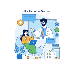 Online Medical Consultation Vector Illustration