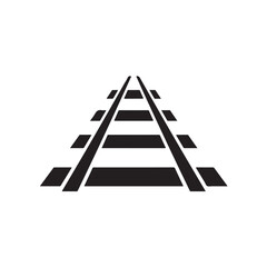 Railway Tracks in Minimalist Style with High Contrast Black and White for Transportation Design