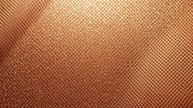 Close-up of a textured copper surface showcasing intricate patterns and light reflections