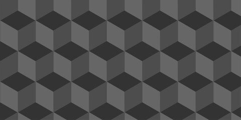 Abstract square gradient black and gray cubic square shape backdrop texture. cube geometric wall and floor vector diamond hexagon triangle wallpaper background.	