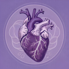 Pixel Art Human Heart Anatomy Concept on transparent background