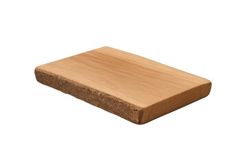 Fototapeta premium Smooth, light-brown wooden cutting board with rough cork-like underside