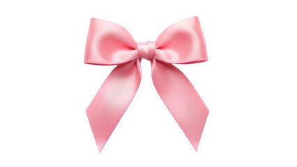 Fototapeta premium Pink ribbon bow isolated on PNG background.