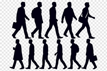Collection of Walking Human, Businessman, Office Man Silhouettes