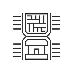 Smart Home Chip Icon - House Circuit Board Icon