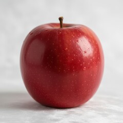 One fresh crisp vibrant red apple a healthy wholesome snack