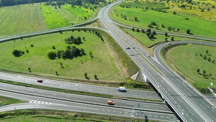 Vehicles driving on a scenic highway road