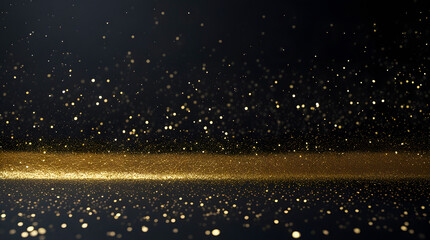 Golden Particles Background with Glittering Dust Effect for Festive Celebrations