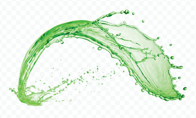 dynamic smooth liquid water splash with drops in mid air cut out and curve style isolated on white background 