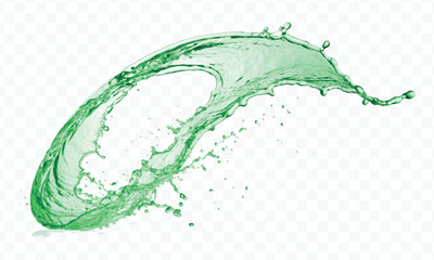 dynamic smooth liquid water splash with drops in mid air cut out and curve style isolated on white background 