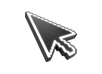 Fototapeta premium Pixelated computer mouse cursor arrow isolated on transparent background