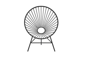 Acapulco chair vector graphic, featuring a modern minimalist design, perfect for contemporary interior and exterior spaces