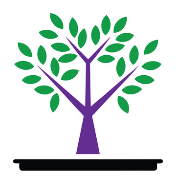 oliv tree with green leaves vector style