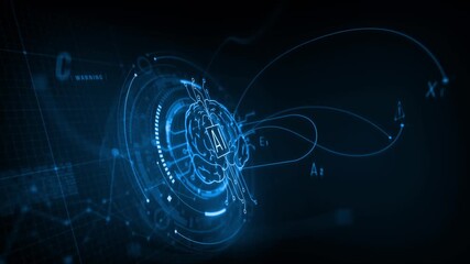 Futuristic AI brain interface with data streams artificial intelligence - Powered by Adobe