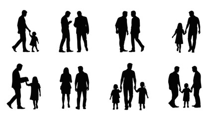 A set of human figure poses, an auto cad drawing for architectural visualization.