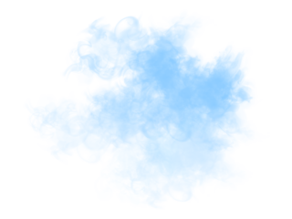 A translucent blue steam PNG effect with soft swirls and a diffuse smoke texture. Suitable for creating atmospheric fog effects, steam accents, clouds, and airy effects in design.