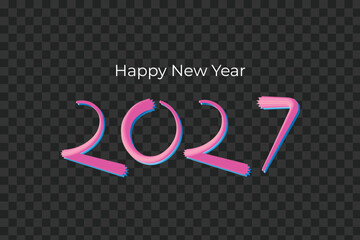 2027 Happy New Year Celebration with Festive Ornaments