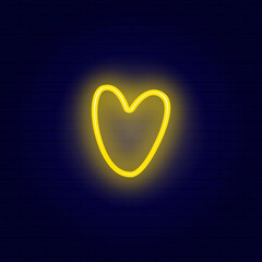 Neon vector illustration of a heart