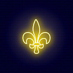 Neon vector illustration of a lily