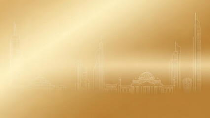 Luxurious golden abstract background with blurred shapes suggesting a modern interior and a sense of wealth and opulence